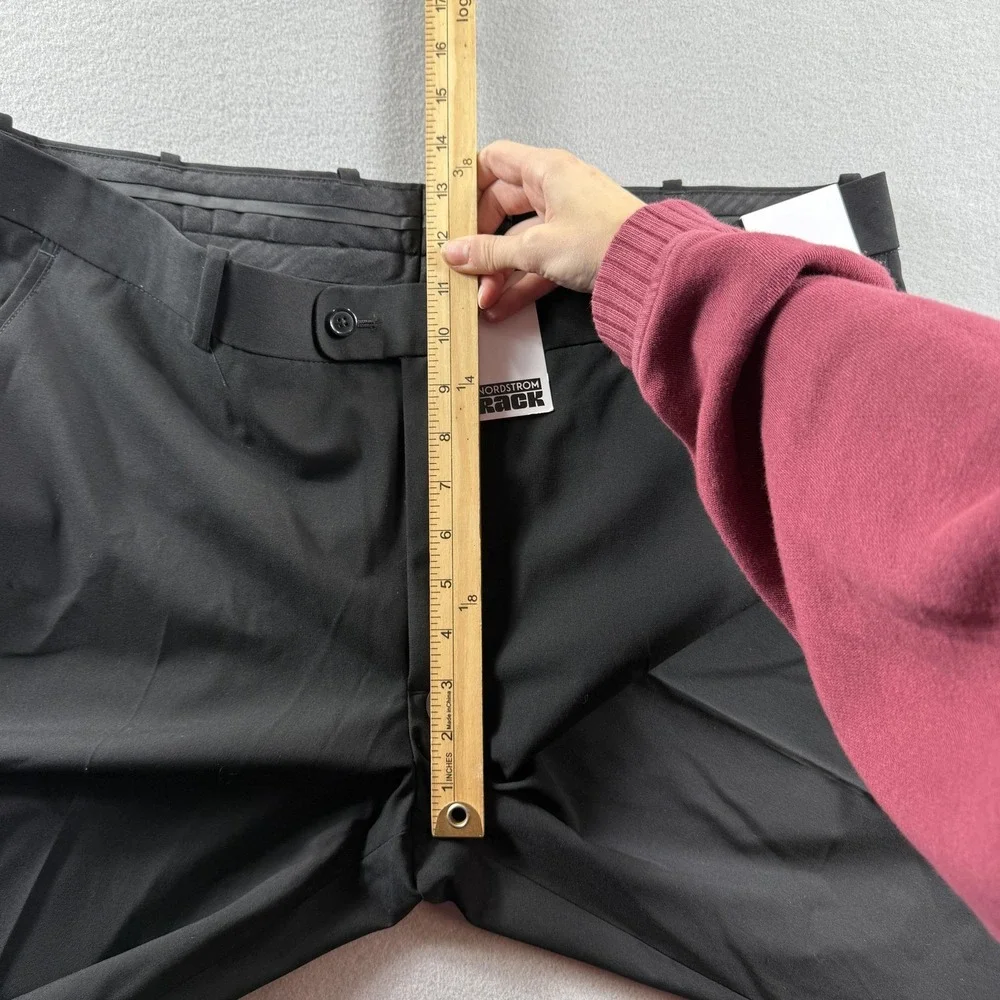 Nordstrom Pants Mens 40x32 Black Stretch Dress Slacks Flat Front Lined Office
